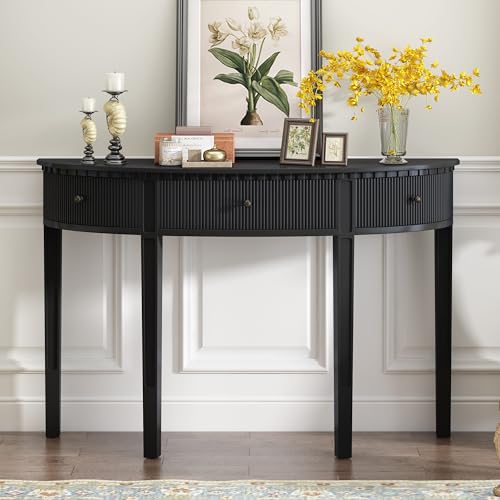 LKHKK Stylish and Functional Pine Veneer Console Table with Vertical