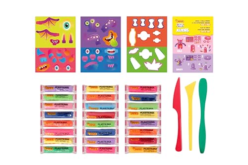 Jovi - Play&Fun Aliens, Character Clay kit for Children, Includes Cutouts, 24 Non-Drying Clay Sticks and Tools to Create Monsters and Aliens, DIY kit for Kids by Jovi - Image 3