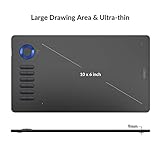 VEIKK A15Pro Graphics Tablet 10 x 6 Inch Digital Drawing Pad for PC with 12 Shortcut Keys and 1 Scroll Wheel, Battery-free Pen, Supports Tilt Function, for MAC, Windows, Linux and Android OS - Blue - Image 6