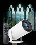 Projector for Reading – Window Projector with 30+ Built-In Scenes, Mini 4k Supported Smart Projector with Wifi & Bluetooth, Auto Keystone, Cozy Reading & Bedroom Immersion (White)