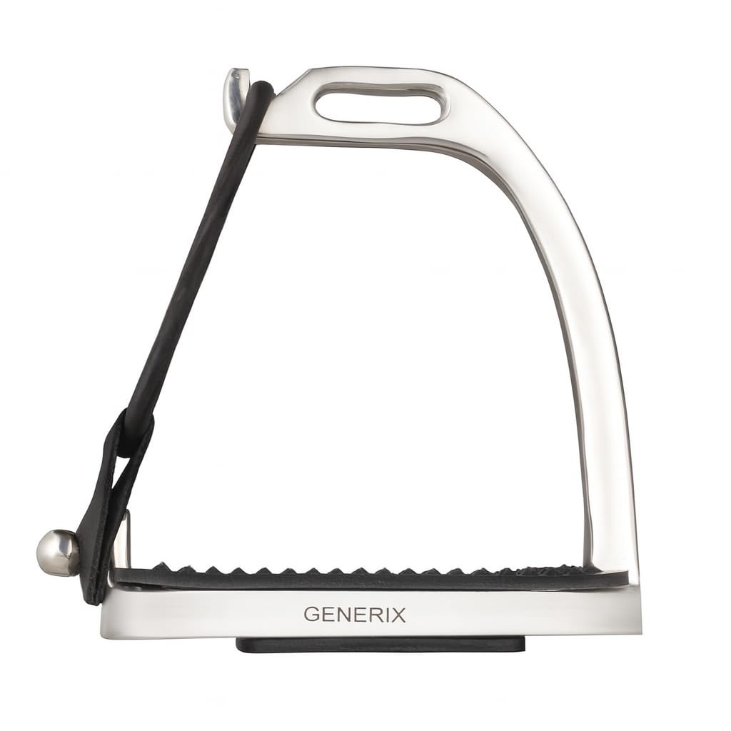 Horse Riding Safety Stirrups for English Saddle – Anti-Slip Lightweight Metal Stirrups for Adults – Durable Steel, Comfortable Support – Includes 2 Bonus Accent Bands (Silver, 4”)