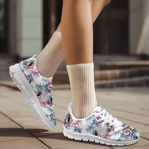 Image of GIFTPUZZ Mens Lace Up Athletic Trainers Running Sneakers Wedge Breathable Gym Lightweight Sports Tennis Shoes