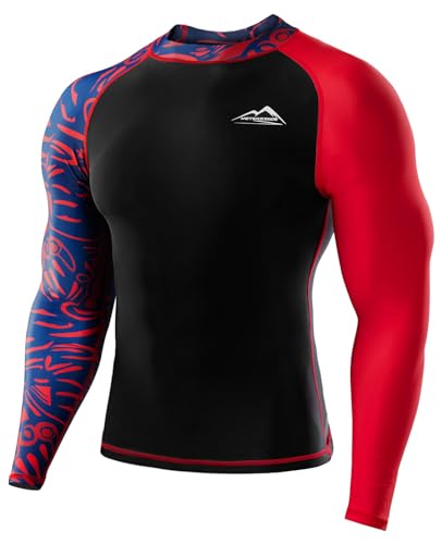 Men’s UPF 50+ Sun Protection Long Sleeve Rash Guard Swim Shirts2