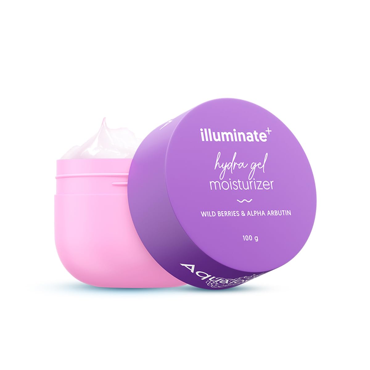 AqualogicaIlluminate + Hydra Gel Moisturizer with Wild Berries & Alpha Arbutin-100g|24 Hour Intense Hydration|Water-Like Gel Texture|Non-Sticky & Quick Absorbing for Luminous Skin