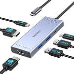 USB C Docking Station for Laptop Dual Monitor, USB C Hub Dual HDMI Adapter to 2 HDMI Ports 4K 60Hz, 100W PD Charging, 3 USB Data 3.0 Ports, Laptop Docking Station for MacBook/Dell/HP/Lenovo