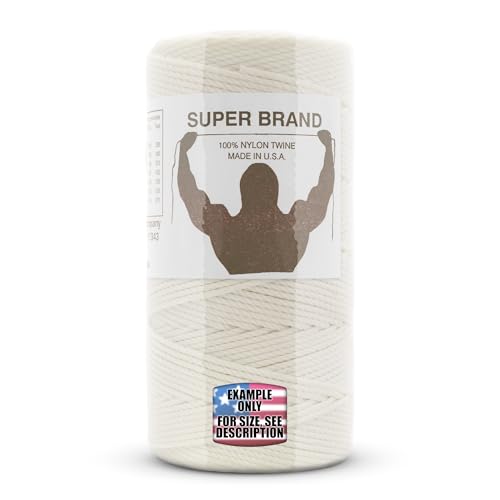 Bonded Natural Nylon Twine, Twisted. Size #9, 1/4 lb 1-Pack