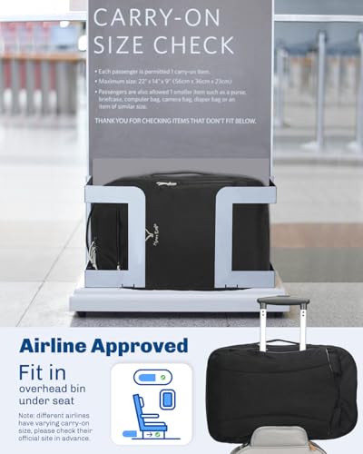 Image of Hynes Eagle Travel Backpack TSA Personal Item Bag Flight Approved Black