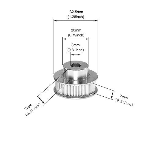 Miniatura 22 de Zeberoxyz Juego de 2 poleas de sincronización de aluminio GT2 de 20 y 80 dientes de 0.472 in de diámetro con 2 correas de longitud de 9.843 in