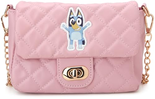 Fast Forward Disney Bluey Girls Crossbody Bag - Cute Quilted Crossbody Bag Mini Purse For Girls With Adjustable Strap, Size One Size, Bluey Pink Quilted