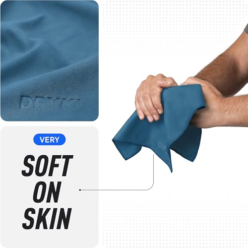 Image of DRYKI Pocket-Sized Sweat Towels - The Original Sweat Absorbing Handkerchiefs - Quick-Dry Microfiber Sweat Rags for Face, Hands, & Body - Men & Women - Gym, Sports, and Work (Blue: 5 Pack)