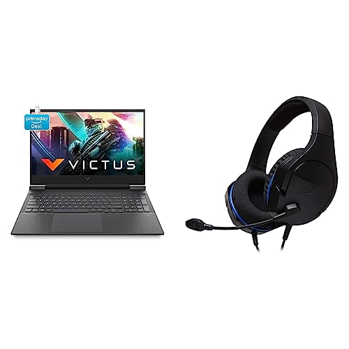 Image of HP Victus Gaming AMD Ryzen 5 5600H Processor 16.1 inch(40.9 cm) FHD Gaming Laptop & HyperX Cloud Stinger Core - Gaming Headset (Black) for PS