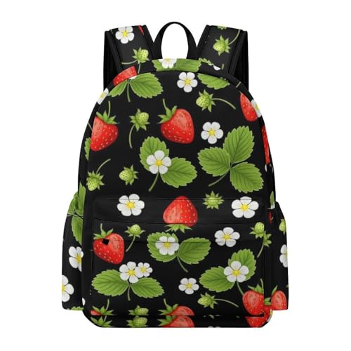 Sac à dos léger rouge fraise idéal pour aller en cours et sécuriser son ordinateur
