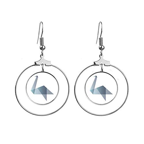 Boucles d'oreilles canard origami aux finitions graphiques haut de gamme
