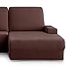 Eiffel Textile Funda de Sofa Milan Elastica Adaptabl, 94% poliéster 6% Elastano, Marrón, Chaise Longue Derecha