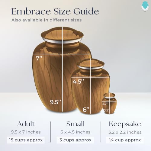 Image of Geturns - Adult Cremation Urns for Human Ashes I Large Photo Funeral Urn for Men and Women I 200 lbs (Pearl Gold)