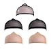 MelodySusie 5 Pack Nylon Stocking Wig Caps for Women and Men, No Slippage, Fits 22.5 inches Head, Soft Stretchy Thin, Skin Tone, Black and Black Mesh