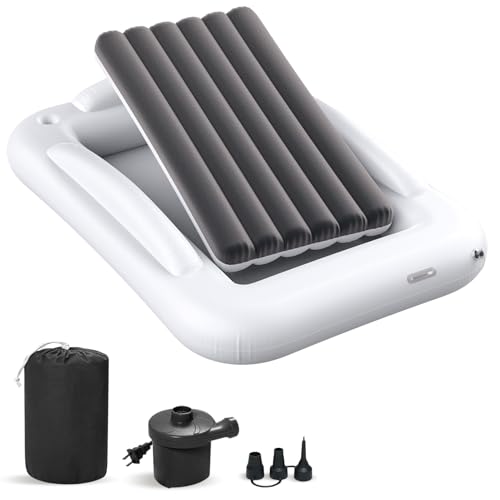 Deeteck Inflatable Toddler Travel Bed - Blow Up Kids Mattress for Travel
