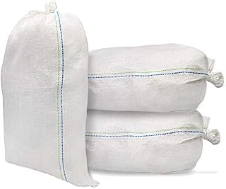 SandBags, 14 X 26 Empty White Woven Polypropylene Sandbags with UV Coating Protection