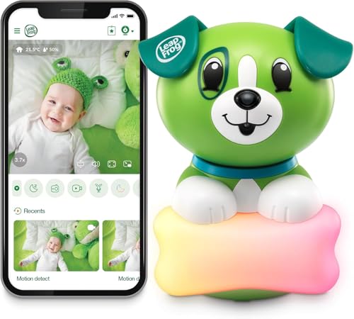 LeapFrog LF2911 Scout 1080p Full HD WiFi Remote Access Baby Monitor. 360 Degree Pan & Tilt Camera, Colour Night Light, Soothing Sounds, 2-Way Audio Talk, Temperature & Humidity Sensor, Night Vision
