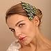 BERYUAN Green Crystal Rhinestone Hair Comb, Handmade Fashion Jewelry Hair Accessory for Women and Girls, Teardrop Rhinestone Headband with Green Beads, Size 15*10CM, Ideal for Wedding and Parties