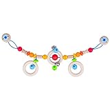 Die Kinderwagenkette lässt sich per Clips schnell und einfach am Verdeck der Babyschale oder dem Kinderwagen befestige