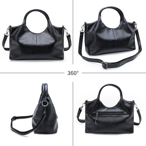 Bolso de hombro de cuero para mujer, bolso tote hobo miniatura 6