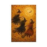 Póster de tres brujas en lienzo, póster de lienzo para decoración de dormitorio, oficina, habitación, regalo, 20 x 30 cm