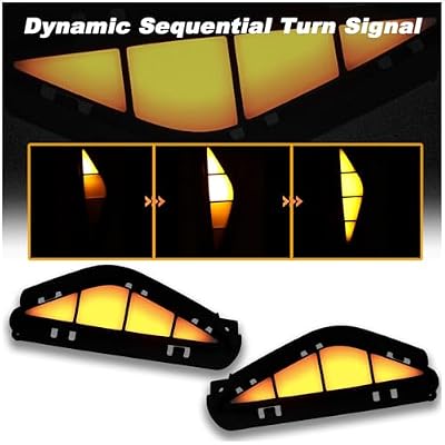 Switchback White/Amber LED DRL Front Bumper Fog Light Daytime Running Light Sequential Flash Turn Signal Feature Compatible with Hyundai Santa Fe SUV 2021 2022 Accessories