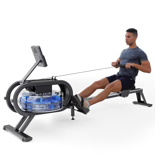 Dripex-rudergeraet-fuer-zuhause-Wasserrudergeraet-Gewichtskapazitaet-150-KG-unterstuetzt-Bluetooth-App-LCD-Monitor-und-Tablet-Halterung-fuer-Ganzkoerpertraining-Wasserruderwiderstand
