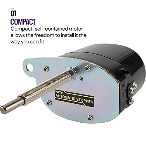 Speedway Motors Universal Electric Windshield Wiper Motor Kit, 12 Volt Electric Single Speed Wiper Motors, Includes Wiper Motor, Wiper Arm, Wiper Blade And Wiper Arm Hardware #TOP1