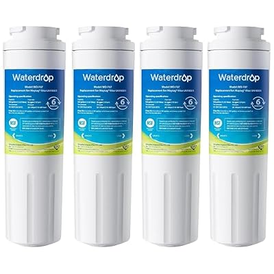 Waterdrop EDR4RXD1 Replacement for EveryDrop® Filter 4, Whirlpool® UKF8001, 4396395, Maytag® UKF8001AXX-200, UKF8001AXX-750, WD-F07, Refrigerator Water Filter, 4 Filters