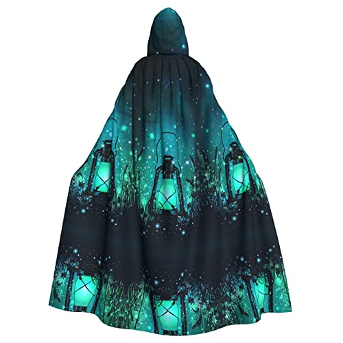 RFSHOP Cape à capuche lucioles et lanterne pour Halloween, Noël, déguisement de cosplay pour homme et femme