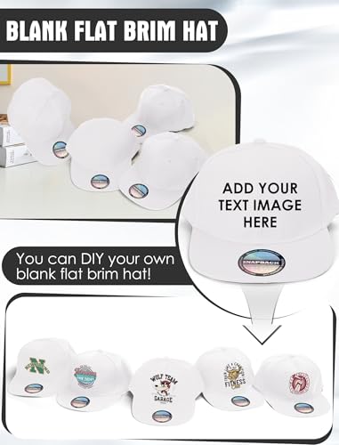 Image of 10 Pack Blank Snapback Hats for Men Flat Brim Hats Baseball Caps Bulk