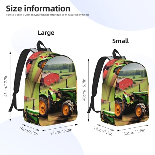 Tractor farm pattern print Duffel Bag, Lightweight Duffel Bag, Casual Backpack, 17.7 x 6.3 x 12.2 inches4