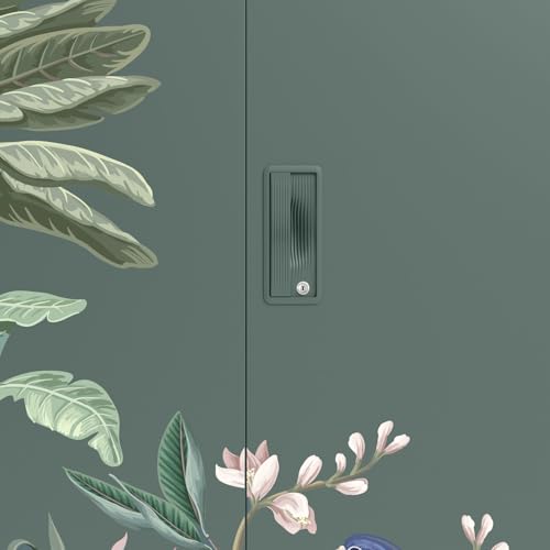 Image of Interio by Godrej Slimline 3-Door Digital Printed Steel Almirah (Enchanted Forest Tree Mist), 1-Year Warranty, 1 Locker