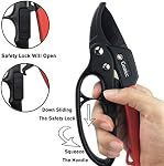 Gonicc 8" Pousses de taille en enclume professionnelle (GPPS-1011), Mécanisme de cliquetis, Anvil Groove Design, Poignée de design renforcée, Clippers de jardin, Pruner d'anvil, Ciseaux d'outils à main
