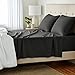 AmazonBasics Heather Cotton Jersey Bed Sheet Set - Queen, Dark Grey