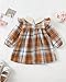 Baby Girl Outfit 18 24 Months Cute Girl Clothes Lantern Long Sleeve Brown Plaid Dress Winter Toddler Clothes Vacation Vintage Knee Length Dresses