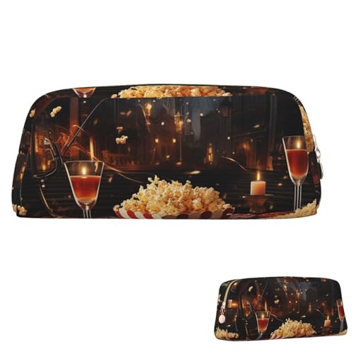 SDTYKHJ 筆箱 映画 夜 パーティー 大 筆袋 携帯 コイン ポーチ 美的 コスメ バッグ レザー メイクバッグ, ゴールド, One Size