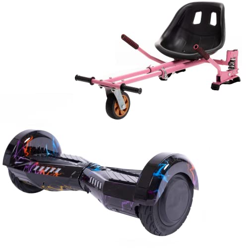 Smart Balance Gyropode Transformers Thunderstorm con Hoverkart con lámpara colgante rosa, 8 pulgadas, con altavoz, Bluetooth, LED, 700 W, para niños y adultos Cover