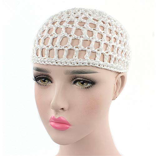 Image of Qianmome Women Soft Rayon Snood Hat Hair Net Crocheted Hair Net Cap Mix Colors