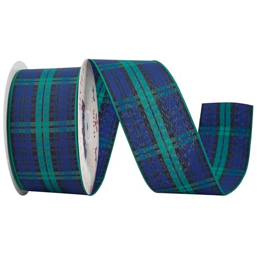MEEDEE Black Watch Tartan Ribbon 2.5 inch with...