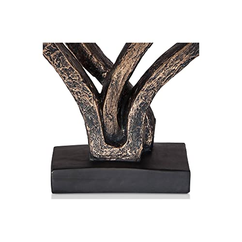 Escultura corazones entrelazados acabado bronce 29.8 cm miniatura 7