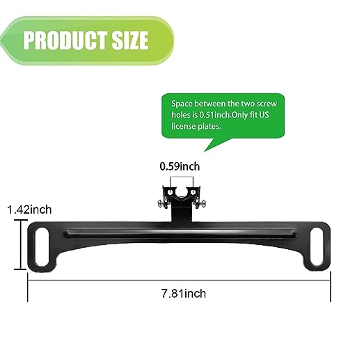 Image of 1 PC License Plate Camera Mount, Universal Car Rear View Camera License Plate Bracket, Rear View Backup Camera Kit, Back Up Camera License Plate Frame, Fit for Most Cars (Black)