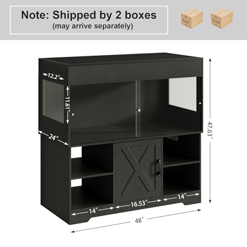 Image of Herture 120 Gallon Reptile Tank with Stand, 4x2x2 Terrarium Enclosure