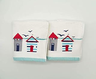 Lex's Linens Pack of 2 Beach Hut Hand Towels