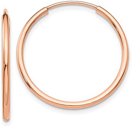 Medium 14k Rose Gold Continuous Endless Hoop Earrings, (1.5mm Tube) (23mm)