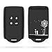 kwmobile Autoschlüssel Hülle kompatibel mit Renault 4-Tasten Smartkey Autoschlüssel (nur Keyless Go) - Silikon Schutzhülle Schlüsselhülle Cover Pusteblume Love Weiß Schwarz