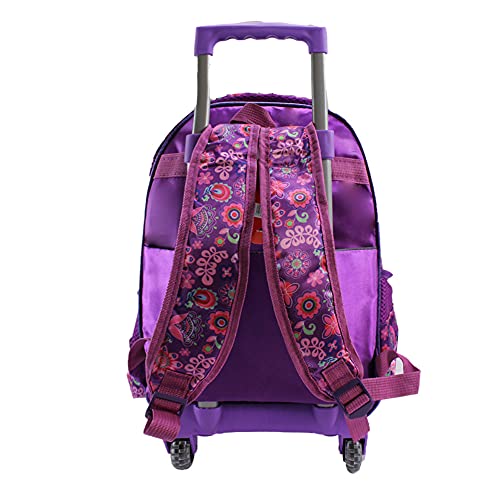 Mochila Escolar Infantil Menina Princesa Sereia Rodinhas (Roxo)