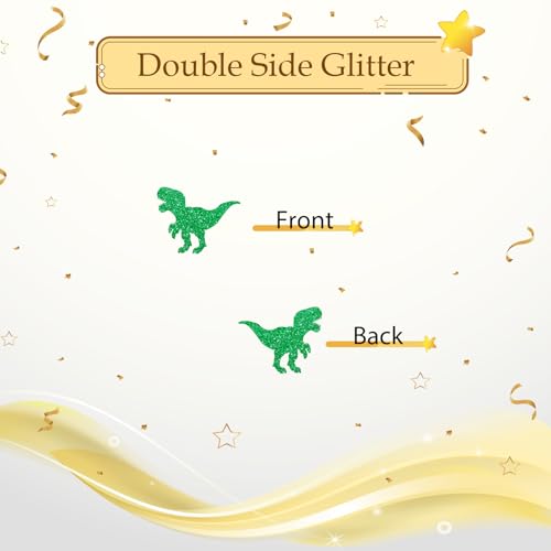 Image of 100pcs Dinosaur 2nd Birthday Confetti, Dino Two Table Confetti, Jungle Animal Paper Scatters for 2nd Anniversary Party Table Decoration